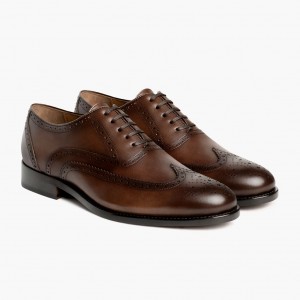 Thursday Boots Aviator Wingtip Lederschuhe Herren Dunkelbraun | Österreich-75396MKUH
