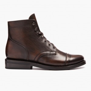 Thursday Boots Captain Schnürstiefel Damen Dunkelbraun | Österreich-45180ZGXE