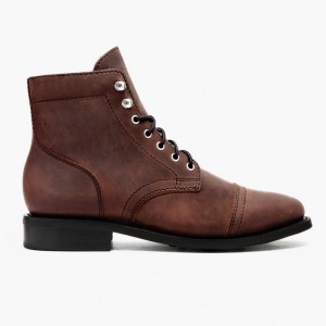 Thursday Boots Captain Schnürstiefel Damen Dunkelbraun | Österreich-09367VCRL