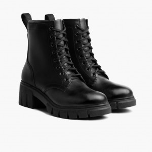 Thursday Boots Coda High Heel Zip Schnürstiefel Damen Schwarz | Österreich-19327OSYP