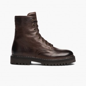 Thursday Boots Combat Schnürstiefel Damen Dunkelbraun | Österreich-81490HQSE