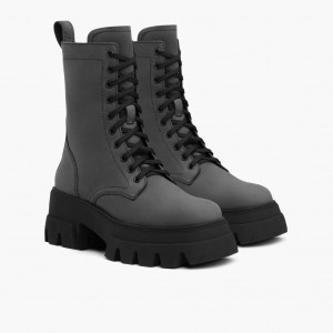 Thursday Boots Dynasty Combat Schnürstiefel Damen Grau | Österreich-39658LEIB