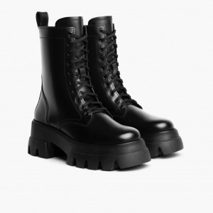 Thursday Boots Dynasty Combat Schnürstiefel Damen Schwarz | Österreich-67930GVFL