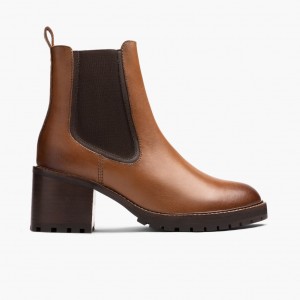 Thursday Boots Knockout High Heel Chelsea Stiefel Damen Braun | Österreich-20357TUEV
