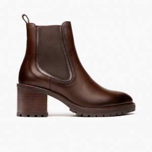 Thursday Boots Knockout High Heel Chelsea Stiefel Damen Schokolade | Österreich-89124WSXL