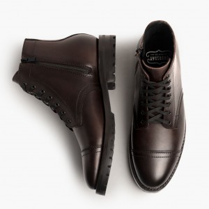 Thursday Boots Major Zip Schnürstiefel Herren Dunkelbraun | Österreich-83269TLWK