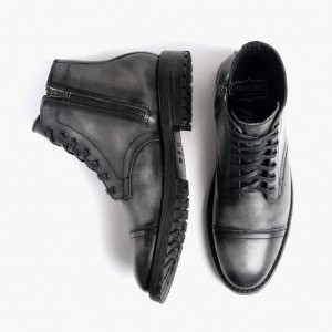 Thursday Boots Major Zip Schnürstiefel Herren Dunkelgrau | Österreich-69501HLVY