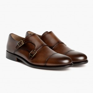 Thursday Boots Saint Double Monk Lederschuhe Herren Dunkelbraun | Österreich-28091PTJN