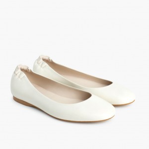 Thursday Boots Scrunch Ballerinas Damen Weiß | Österreich-07546SJXQ