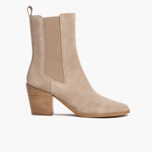 Thursday Boots Soho High Heel Chelsea Stiefel Damen Taupe | Österreich-84709BFHU