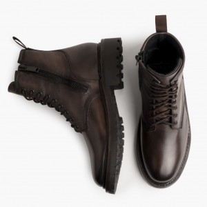 Thursday Boots Stomper Zip Schnürstiefel Herren Dunkelbraun | Österreich-41259NAPU
