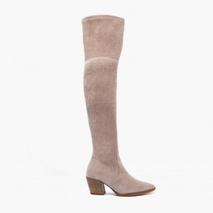 Thursday Boots Tempest Overknee Stiefel Damen Taupe | Österreich-30647RIGQ