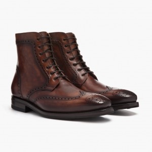 Thursday Boots Wingtip Schnürstiefel Herren Braun | Österreich-71324MDNW