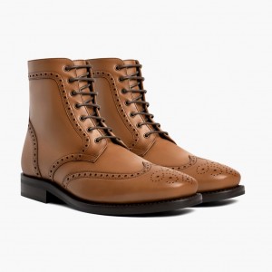 Thursday Boots Wingtip Schnürstiefel Herren Braun | Österreich-20984BHPT