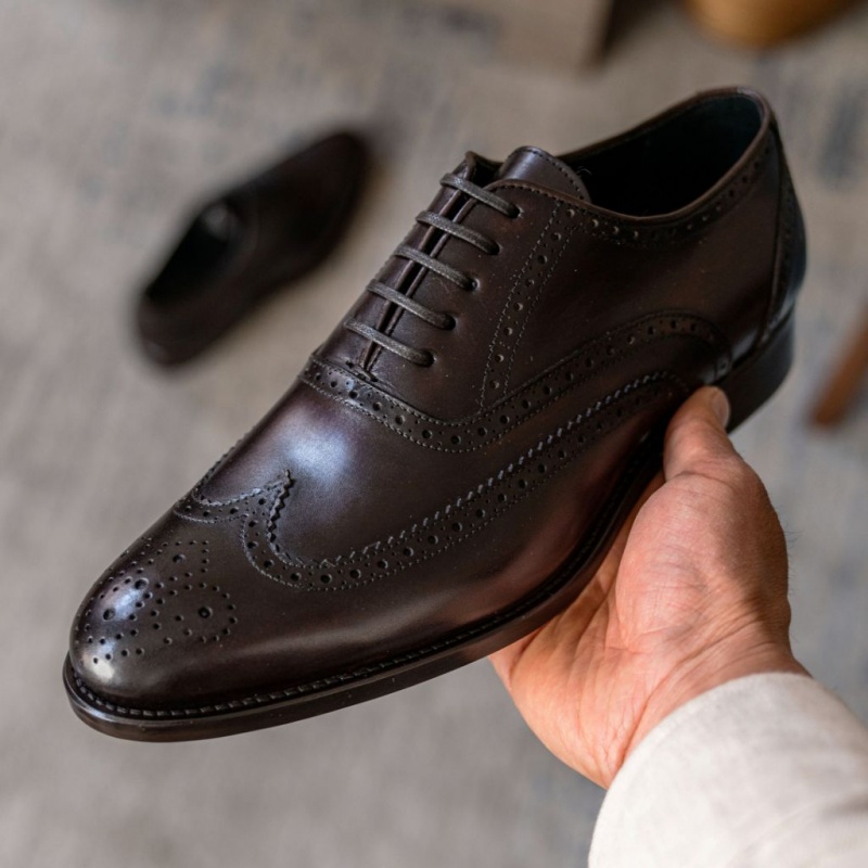 Thursday Boots Aviator Wingtip Lederschuhe Herren Schokolade | Österreich-57821MVOT