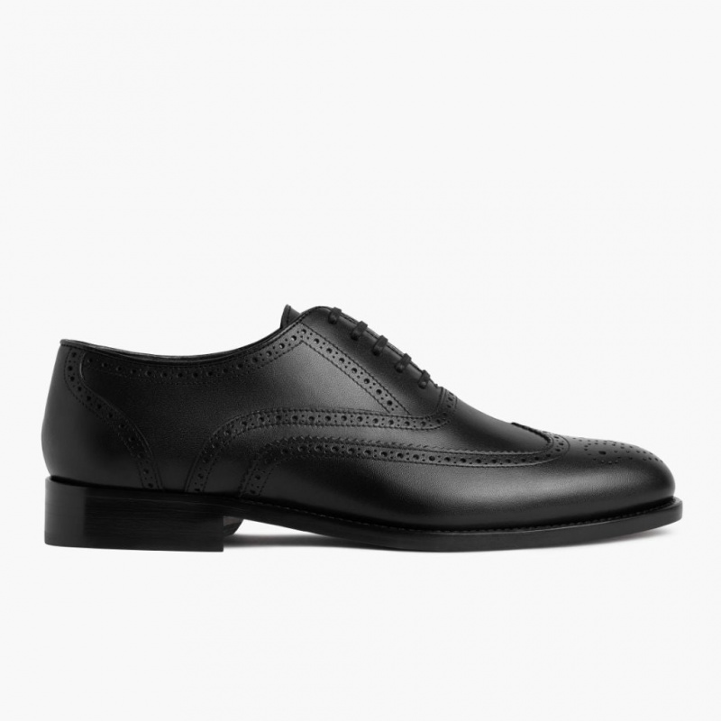 Thursday Boots Aviator Wingtip Lederschuhe Herren Schwarz | Österreich-53619HFMB