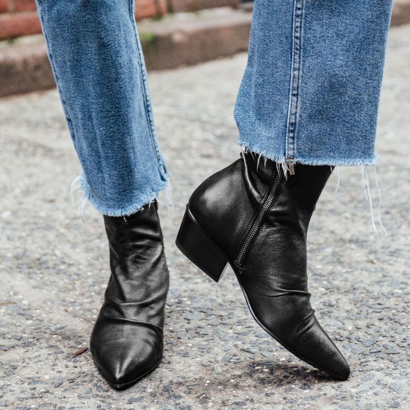 Thursday Boots Bijou Zip-Up Stiefeletten Damen Schwarz | Österreich-63827BPSY