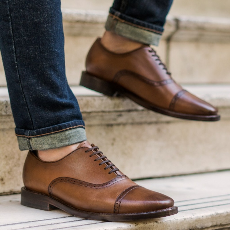 Thursday Boots Broadway Brogue Kappe Lederschuhe Herren Braun | Österreich-30624FGPI