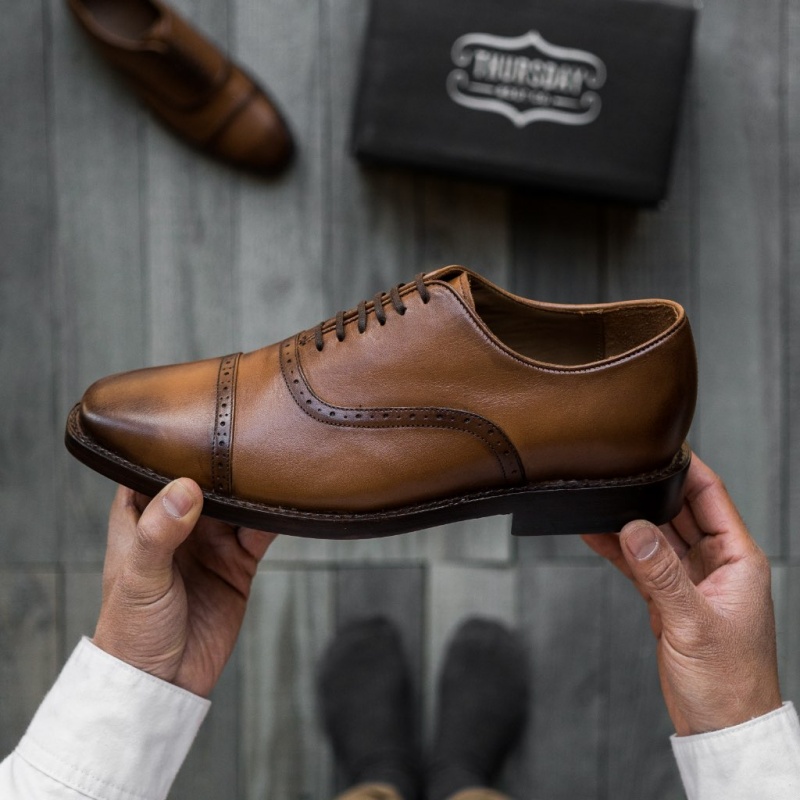 Thursday Boots Broadway Brogue Kappe Lederschuhe Herren Braun | Österreich-30624FGPI