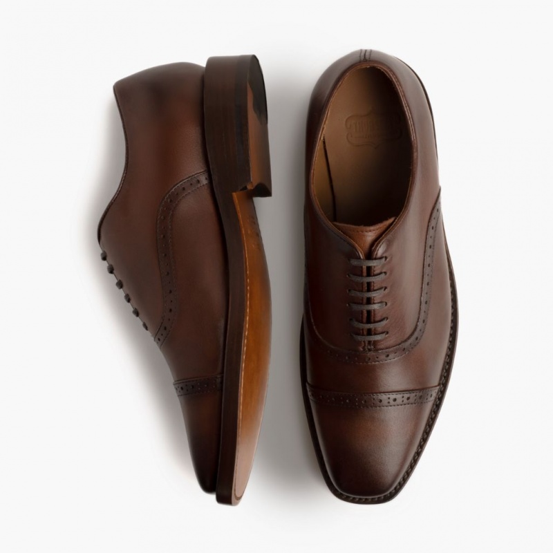 Thursday Boots Broadway Brogue Kappe Lederschuhe Herren Dunkelbraun | Österreich-94835GRCB