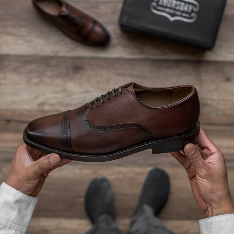 Thursday Boots Broadway Brogue Kappe Lederschuhe Herren Dunkelbraun | Österreich-94835GRCB