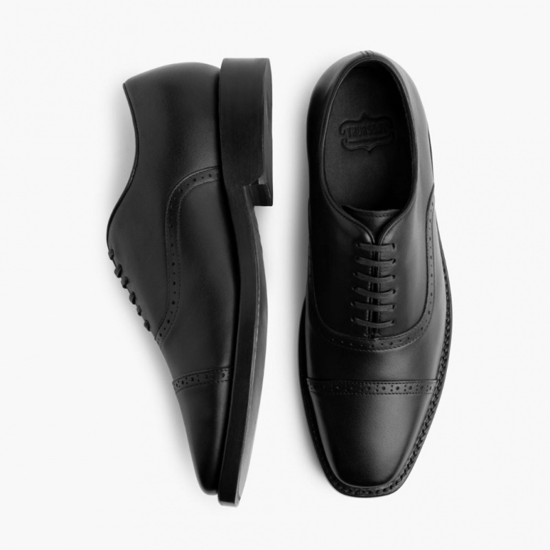 Thursday Boots Broadway Brogue Kappe Lederschuhe Herren Schwarz | Österreich-74109MADF