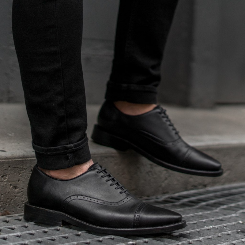 Thursday Boots Broadway Brogue Kappe Lederschuhe Herren Schwarz | Österreich-74109MADF