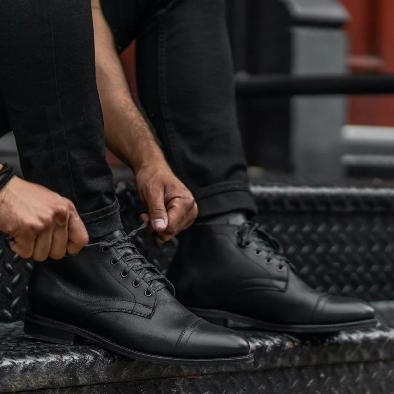 Thursday Boots Cadet Schnürstiefel Herren Schwarz | Österreich-76902LKAO