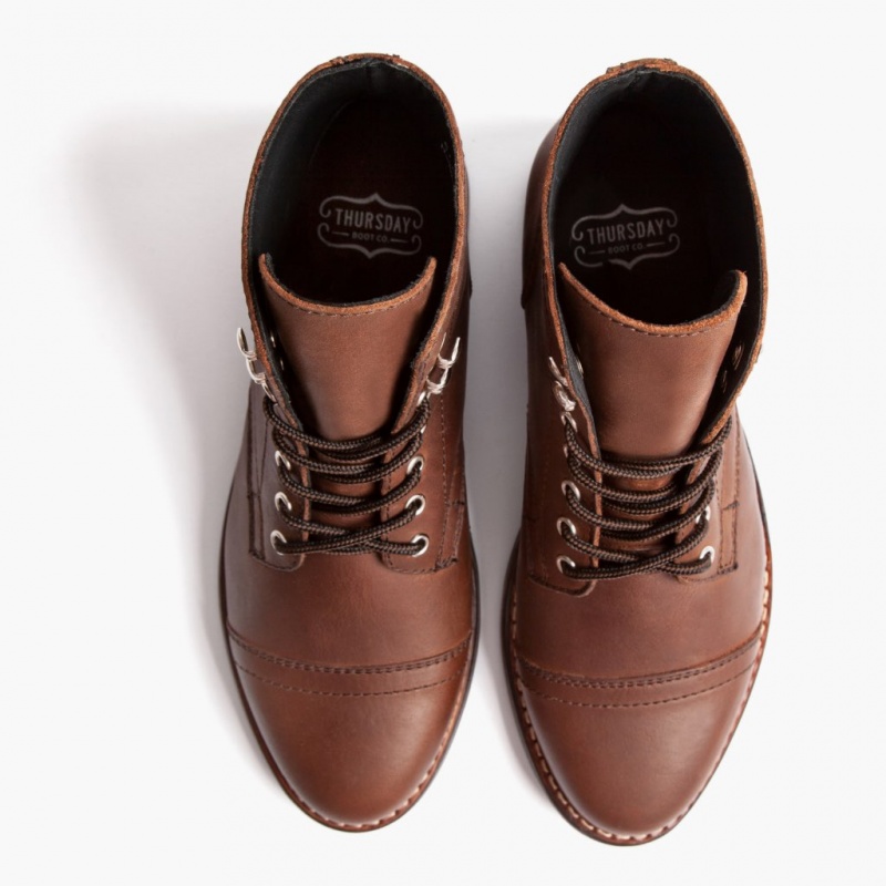 Thursday Boots Captain Schnürstiefel Damen Braun | Österreich-40912XBJI