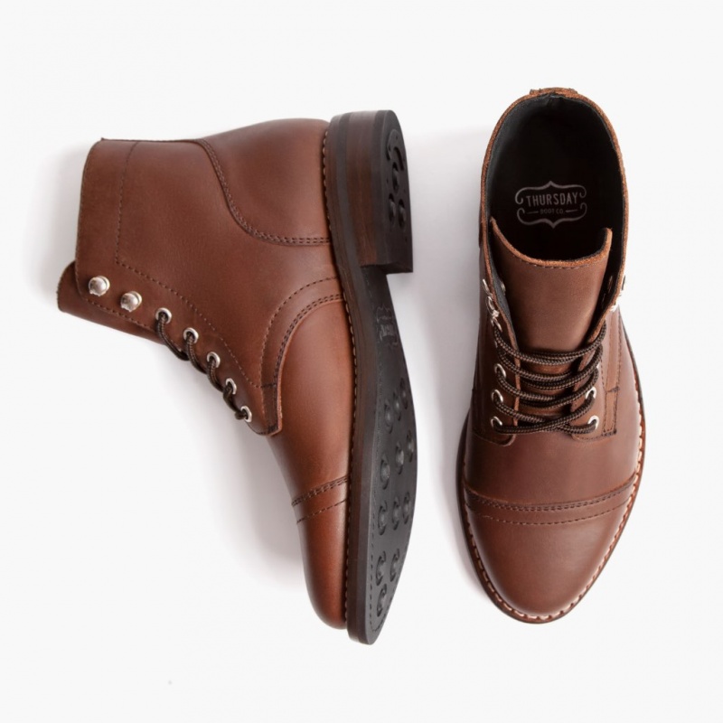 Thursday Boots Captain Schnürstiefel Damen Braun | Österreich-40912XBJI