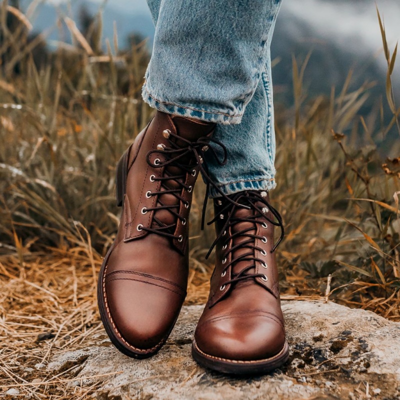 Thursday Boots Captain Schnürstiefel Damen Braun | Österreich-40912XBJI