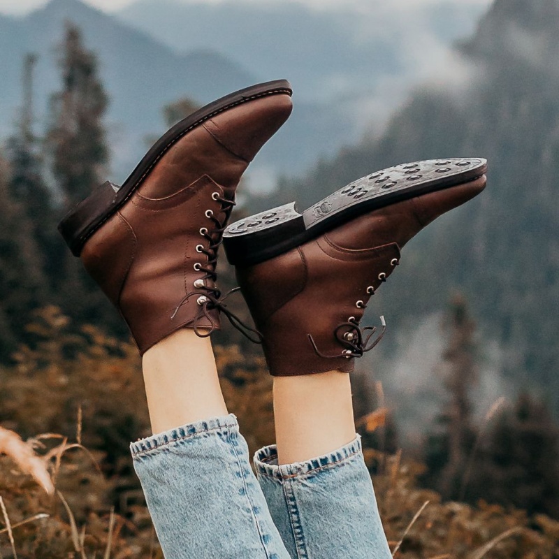 Thursday Boots Captain Schnürstiefel Damen Braun | Österreich-40912XBJI