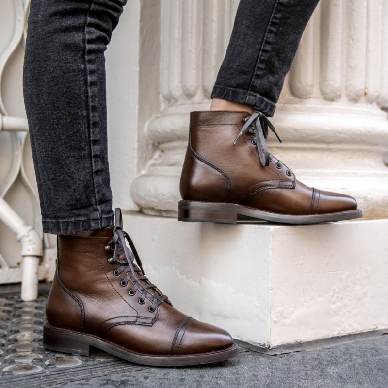 Thursday Boots Captain Schnürstiefel Damen Dunkelbraun | Österreich-05432ATBQ