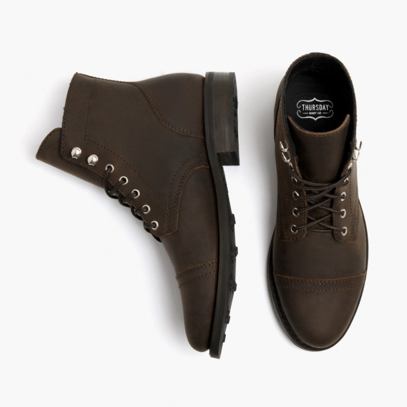 Thursday Boots Captain Schnürstiefel Damen Dunkelbraun | Österreich-90251WKQI