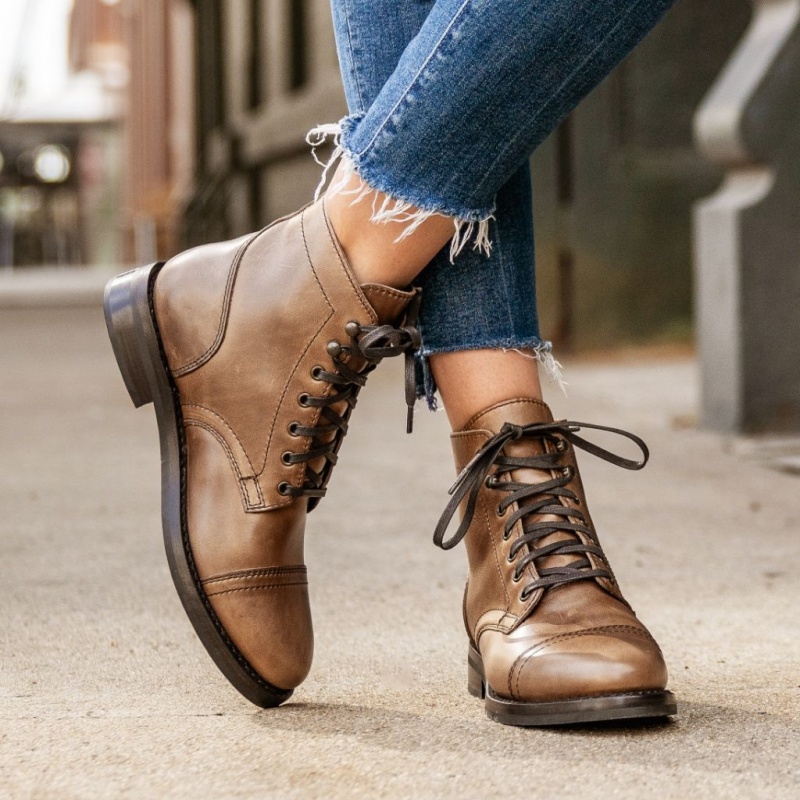 Thursday Boots Captain Schnürstiefel Damen Braun | Österreich-89724UBXM