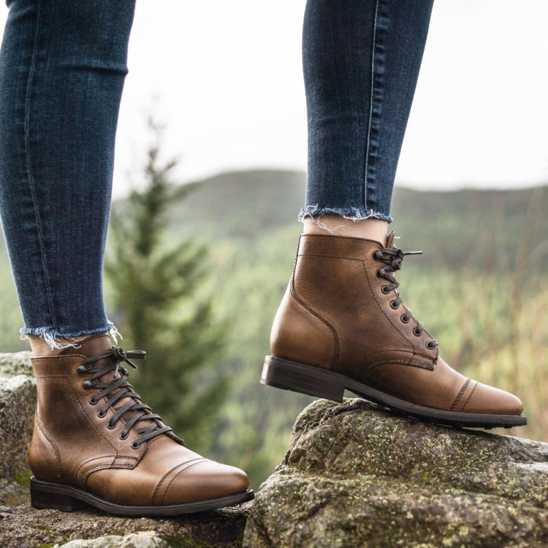 Thursday Boots Captain Schnürstiefel Damen Braun | Österreich-89724UBXM