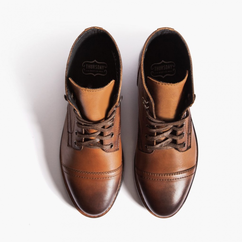 Thursday Boots Captain Schnürstiefel Damen Braun | Österreich-95613ZLMN