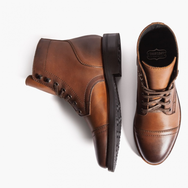 Thursday Boots Captain Schnürstiefel Damen Braun | Österreich-95613ZLMN