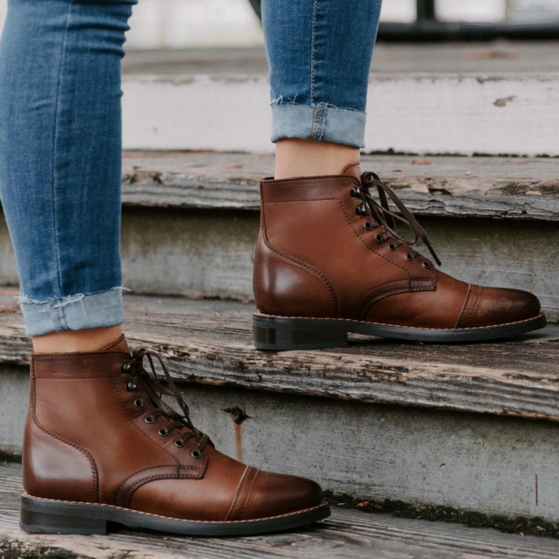 Thursday Boots Captain Schnürstiefel Damen Braun | Österreich-95613ZLMN