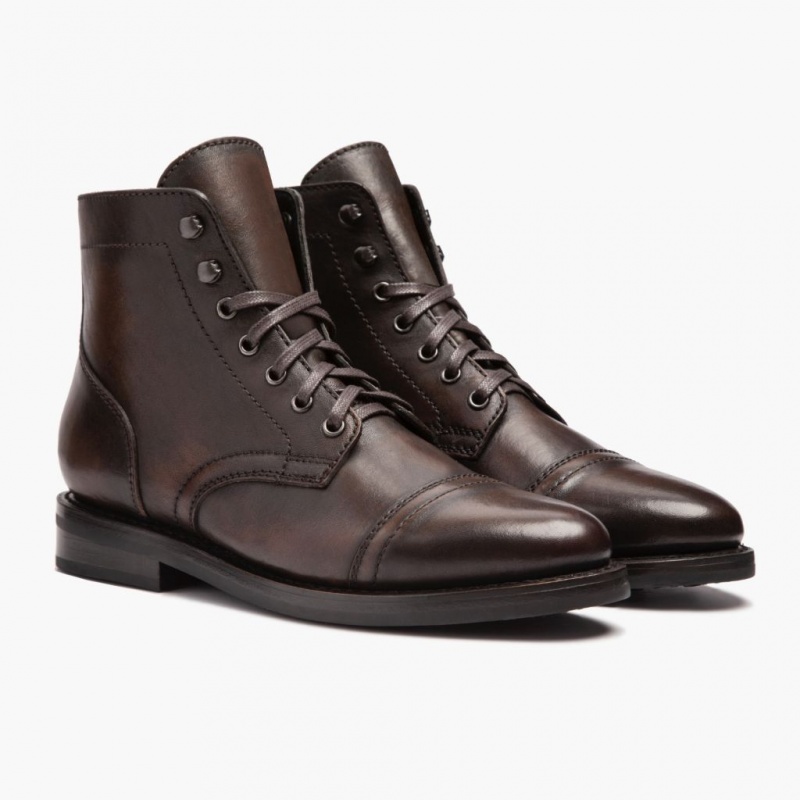 Thursday Boots Captain Schnürstiefel Damen Dunkelbraun | Österreich-45180ZGXE