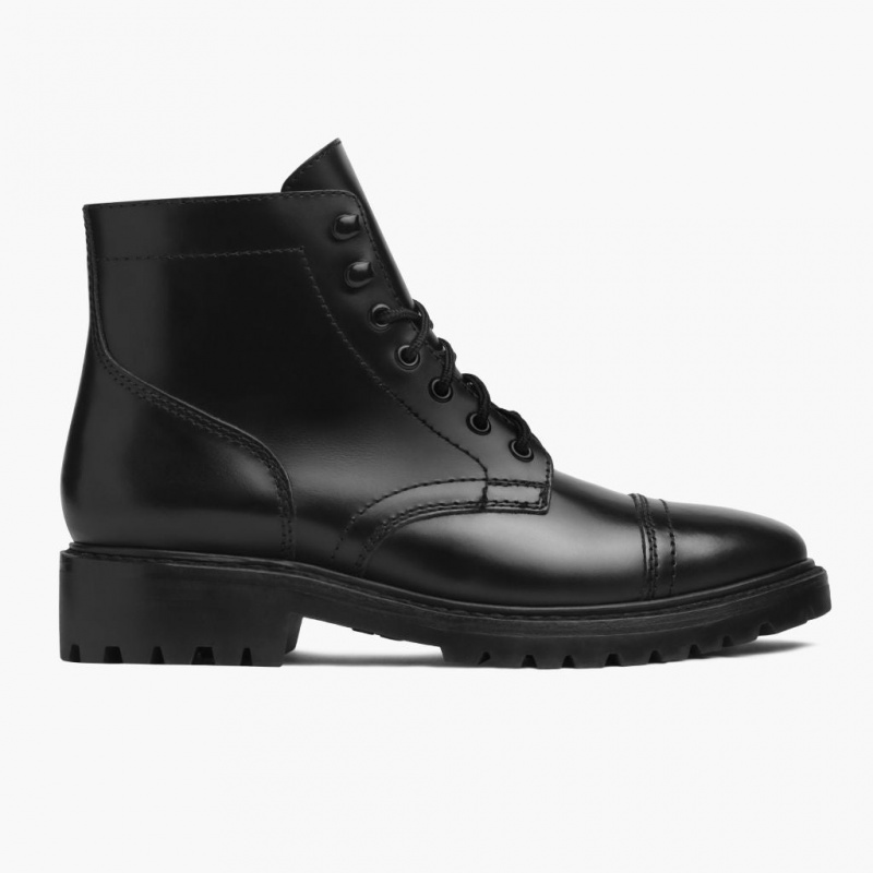 Thursday Boots Captain Schnürstiefel Damen Schwarz | Österreich-72948YTAH