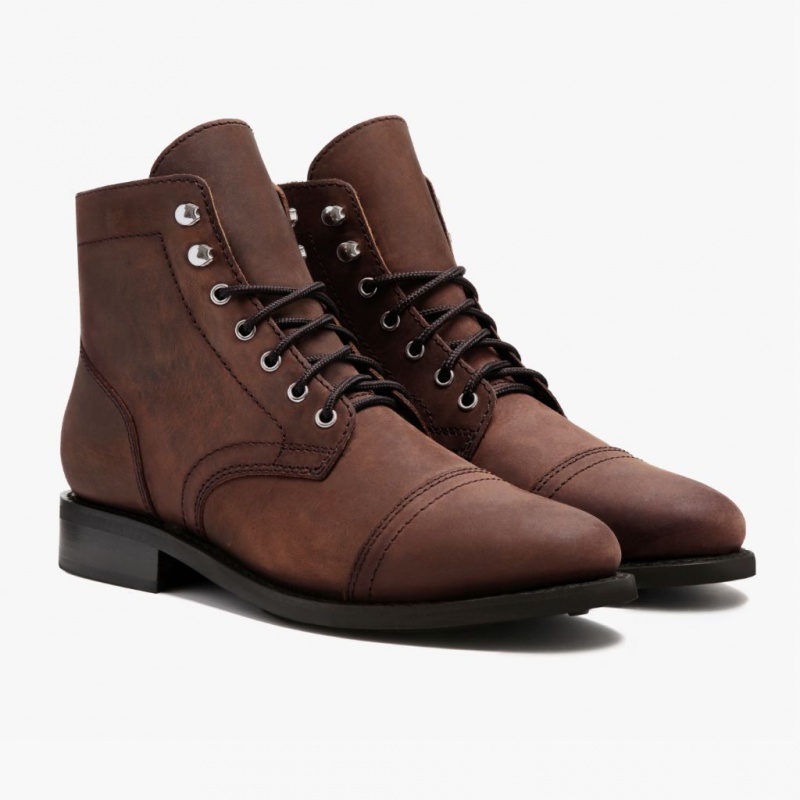 Thursday Boots Captain Schnürstiefel Damen Dunkelbraun | Österreich-09367VCRL