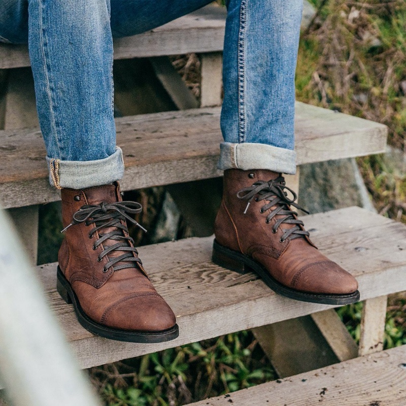 Thursday Boots Captain Schnürstiefel Herren Braun | Österreich-82741QRME