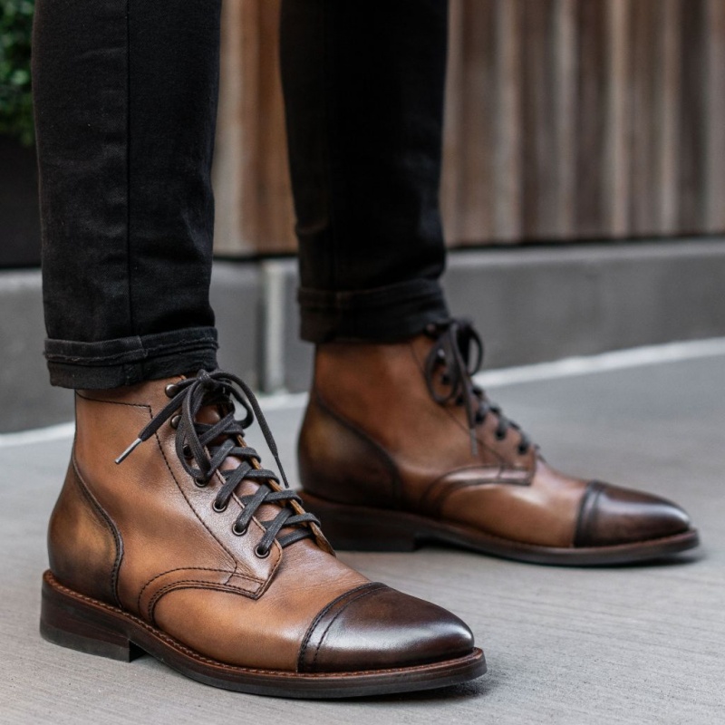 Thursday Boots Captain Schnürstiefel Herren Braun | Österreich-45219CITE