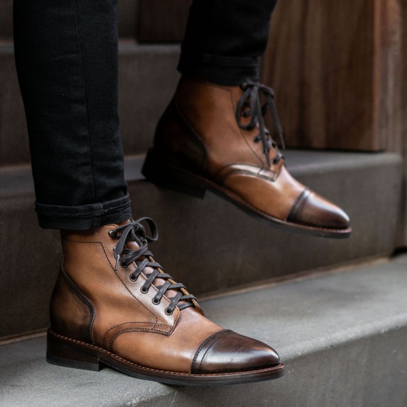 Thursday Boots Captain Schnürstiefel Herren Braun | Österreich-45219CITE