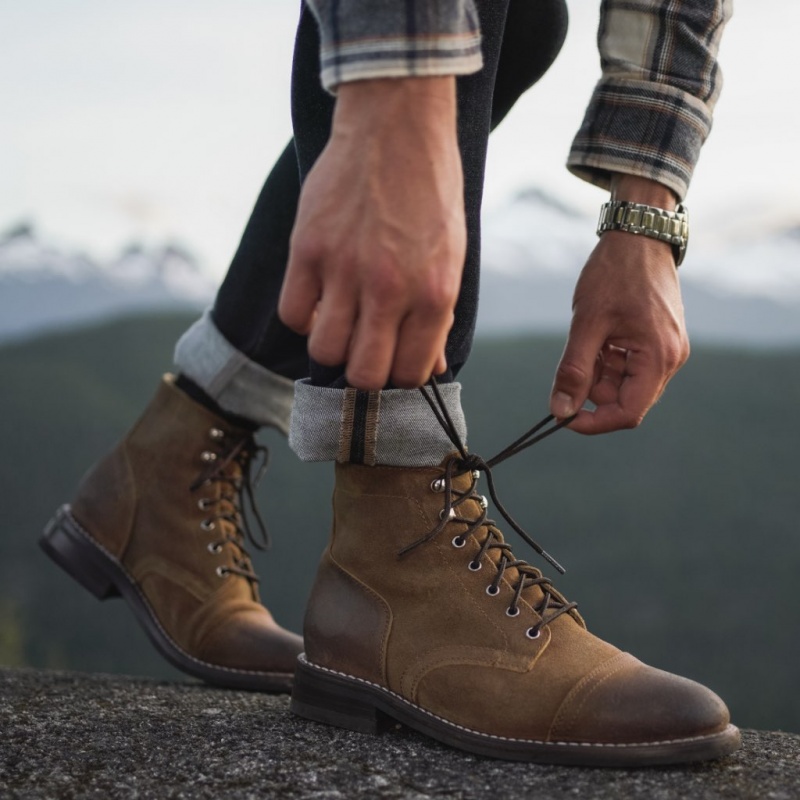 Thursday Boots Captain Schnürstiefel Herren Braun | Österreich-37916AWEN