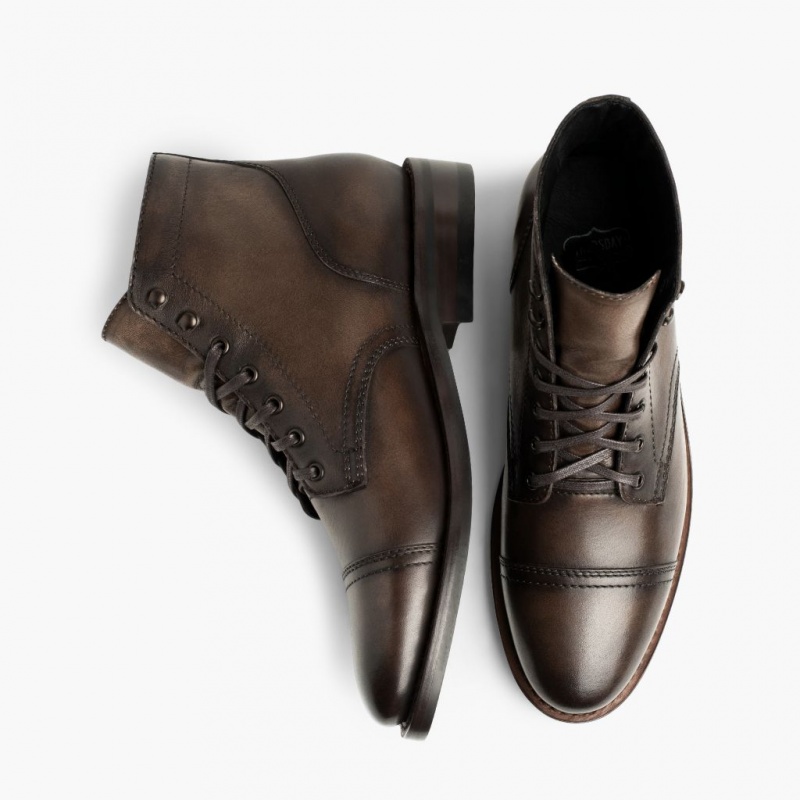 Thursday Boots Captain Schnürstiefel Herren Dunkelbraun | Österreich-56892NQUX