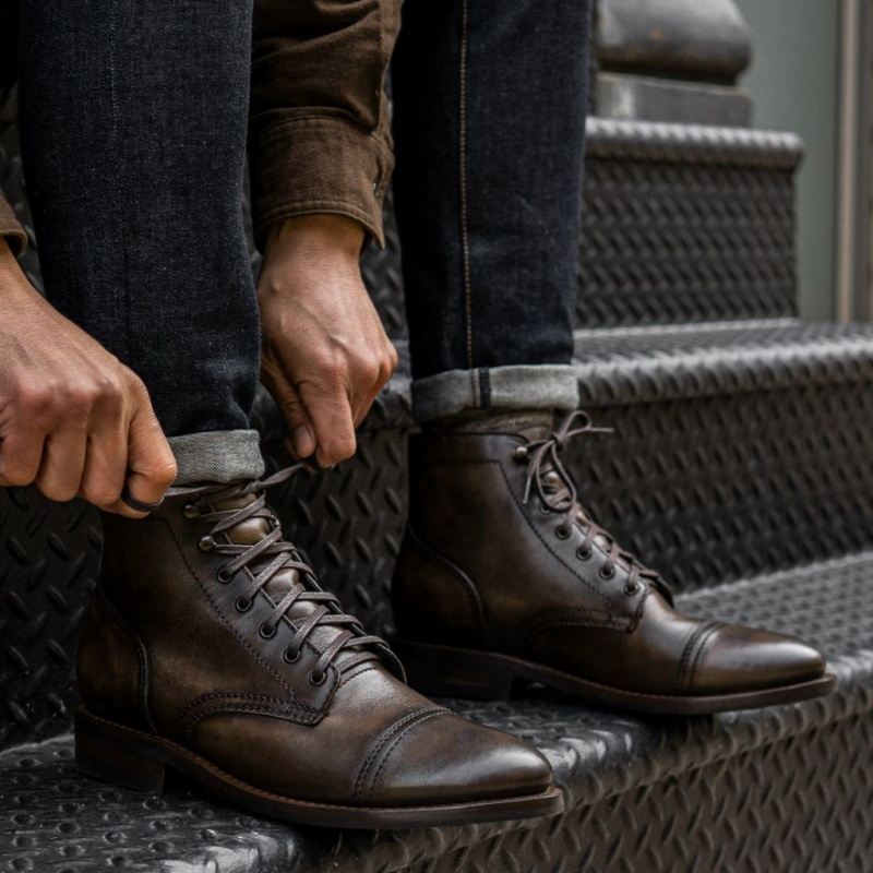 Thursday Boots Captain Schnürstiefel Herren Dunkelbraun | Österreich-56892NQUX