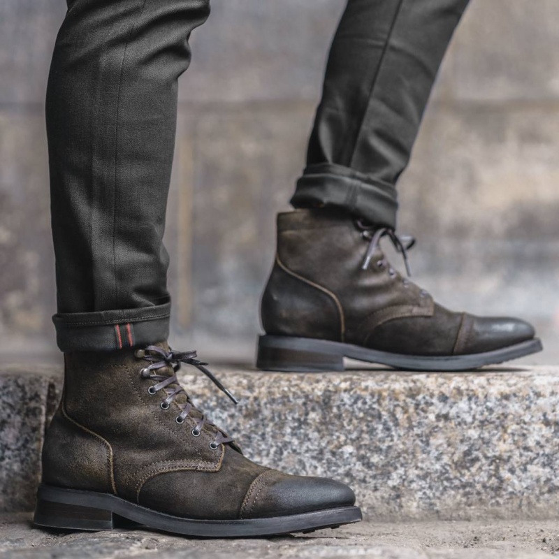 Thursday Boots Captain Schnürstiefel Herren Dunkelolivgrün | Österreich-91235HZQG