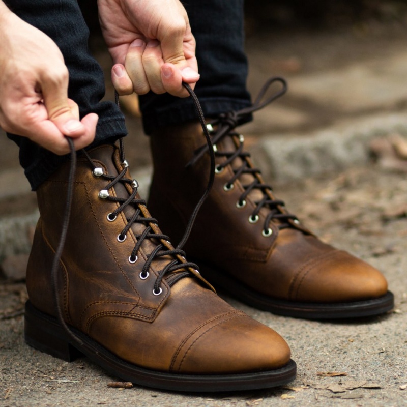 Thursday Boots Captain Schnürstiefel Herren Braun | Österreich-30284JAKW